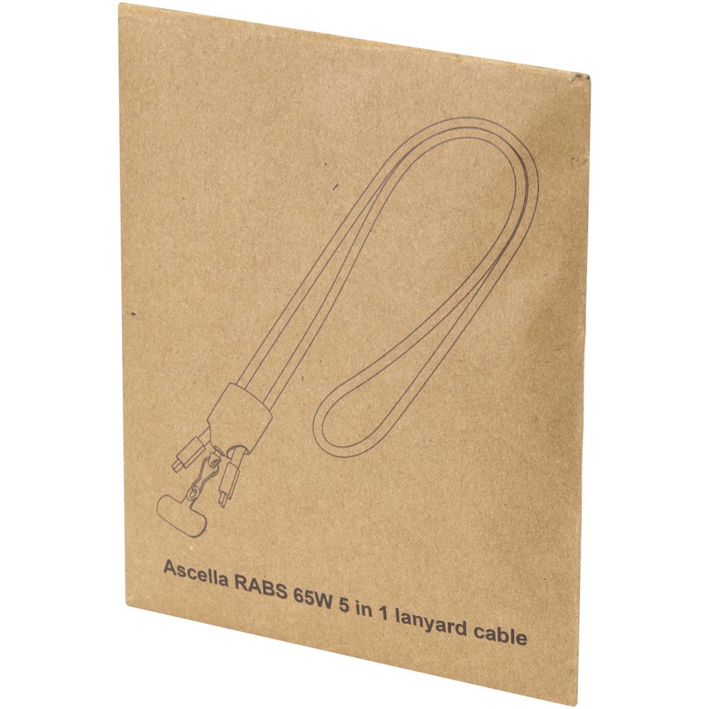 Ion 65 W 5-in-1-Ladekabel mit Lanyard aus recyceltem Kunststoff