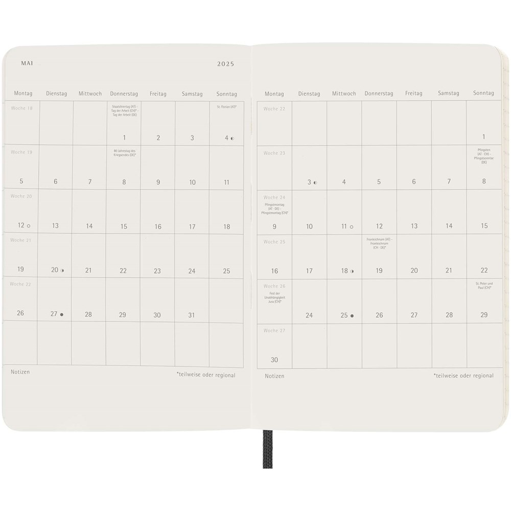 Moleskine Softcover 12 Monate Wochenkalender, Pocket-Format – Deutsch