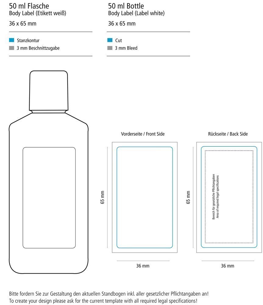 Sonnenmilch LSF 50 (sens.), 50 ml, Body Label (R-PET)