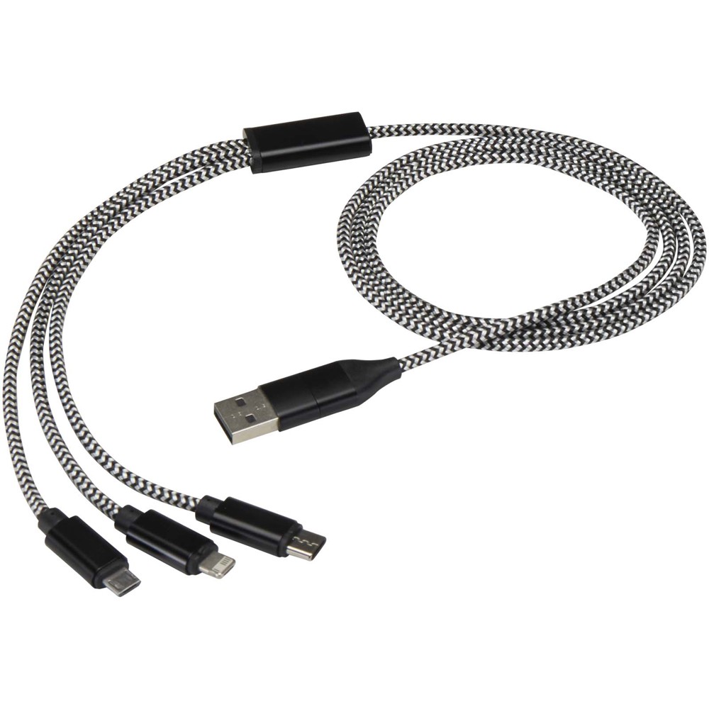 Alphecca 5-in-1-Ladekabel aus recyceltem Aluminium und RPET 